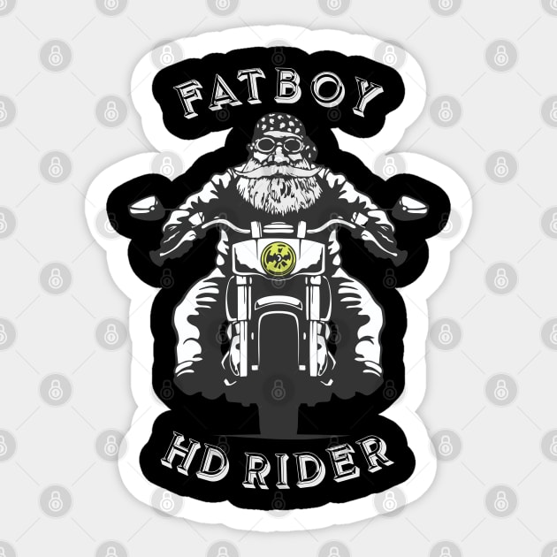 MOTORCYCLE BIKE RIDER - FATBOY RIDER Sticker by Pannolinno